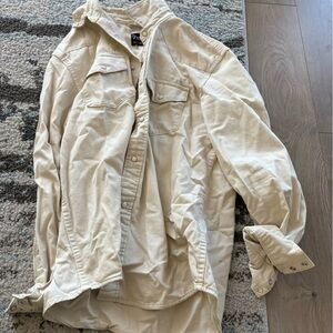 Zara Men's Cream Casual Button Down Shirt